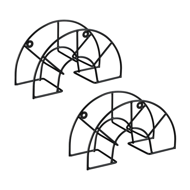 Suporturi de furtun semicirculare, montate pe perete, set de 2