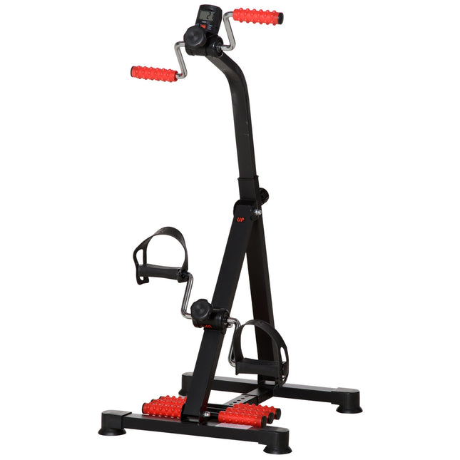 Bicicletă de fitness pentru seniori cu afișaj LCD și role de masaj