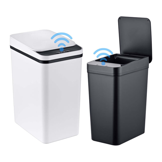 Set de coșuri de gunoi Sensor Kitchen, 9L și 15L, negru-alb