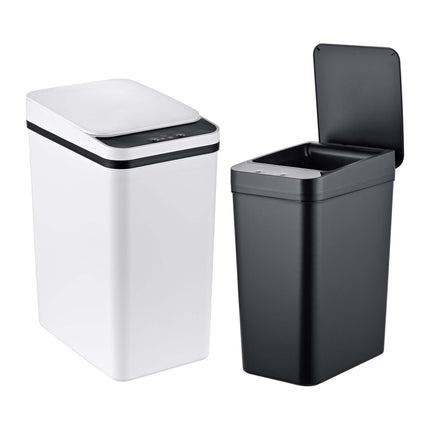 Set de coșuri de gunoi Sensor Kitchen, 9L și 15L, negru-alb