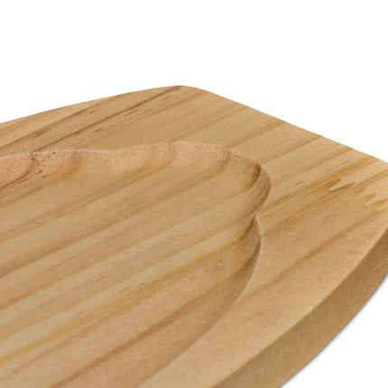 Serving pan with wooden base 2-pack