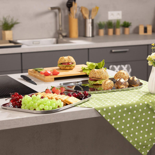 Farfurii de servire din inox - 3 buc