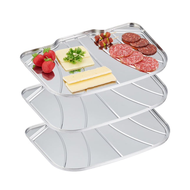 Farfurii de servire din inox - 3 buc