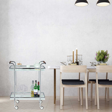Serving trolley frosted glass