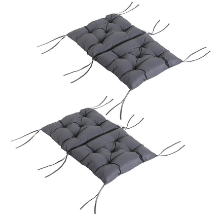 Set 2 perne pentru scaune cu spatar jos, perne de scaun, perne de gradina, gri