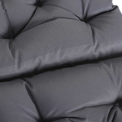 Set 2 perne pentru scaune cu spatar jos, perne de scaun, perne de gradina, gri