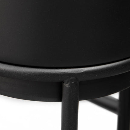 Set De 3 Suporturi De Flori Cu Ghiveci De Flori, Set Suport Plante Metal, Scaun De Flori În Negru, Stivuibil