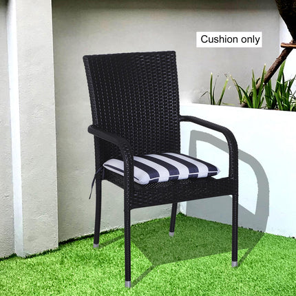 Set 6 Perne Scaun Perne Scaun Perne Podea Poliester + Fibra Bumbac Albastru + Alb 42X42X5 Cm