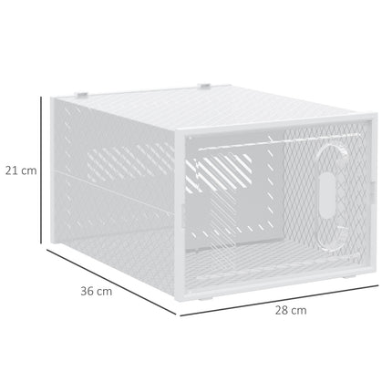 Transparent shoe boxes with magnetic doors, fit up to size 45