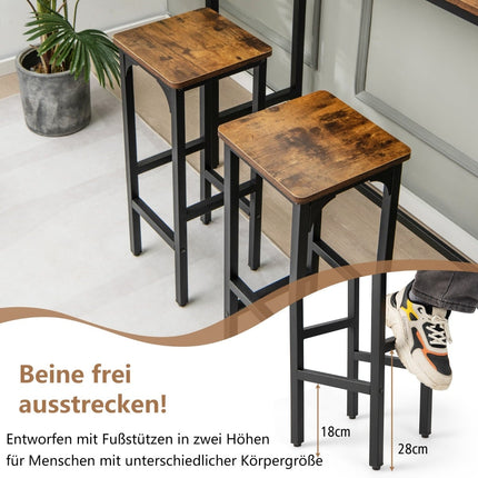 Set de 2 scaune de bar cu suporturi pentru picioare, capacitate 150 kg