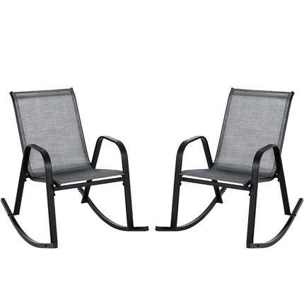 Set de 2 balansoare gri cu șezut din material textil respirabil