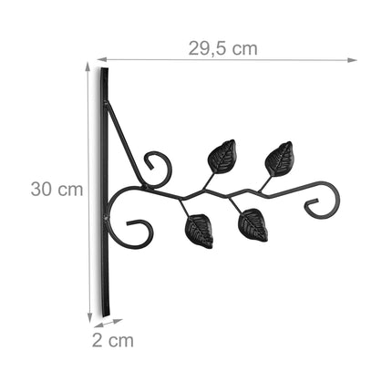 Set of 2 Hanging Basket Brackets Leaves