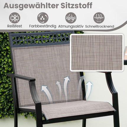 Set de 2 scaune de bar pentru exterior, material textil cu uscare rapidă, 63 cm