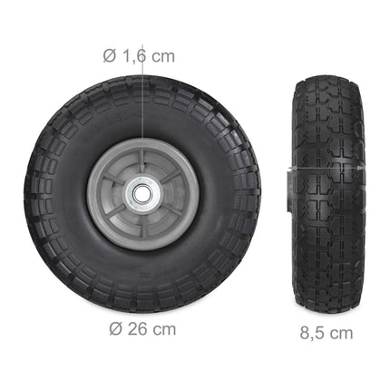 Set 2 anvelope PU pentru roabă 4.1/3.5-4