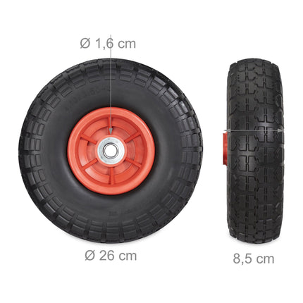 Set 2 anvelope PU pentru roabă 4.1/3.5-4