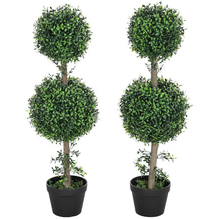 Set 2 plante artificiale, plante artificiale de cifis, protejate UV, cu ghiveci, verde