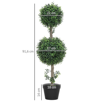 Set 2 plante artificiale, plante artificiale de cifis, protejate UV, cu ghiveci, verde