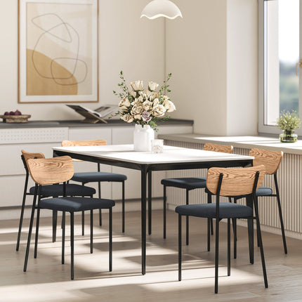 Set 2 scaune de sufragerie, aspect in, design fara brate, picioare metalice, gri