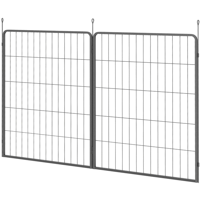 Set de 2 extensii 2 panouri de gard pentru caini pentru incinte exterioare, gard otel 80 x 100 cm, pentru caini mici pana la mari negru Aosom