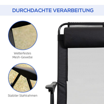 Folding garden chairs with adjustable backrest, 120 kg capacity