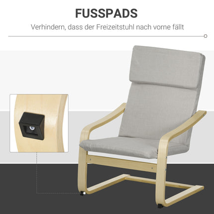 Set de șezlonguri cu taburet – Husă din in, gri deschis
