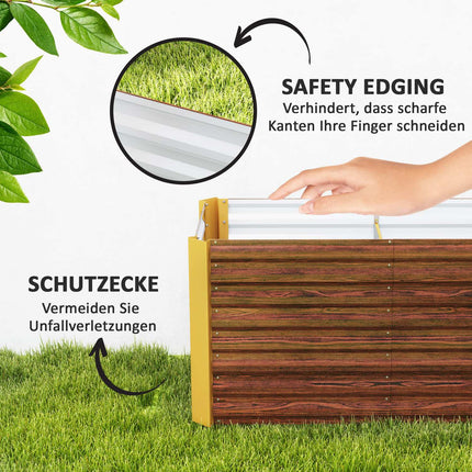 Set 2 paturi de flori pentru pat înălțat, rezistente la intemperii, pat de plante, cadru rece, pat de grădină, ghiveci pentru plante, cutie de plante din oțel galvanizat, cutie de flori pentru terasă și grădină, 120 x 60 x 60 cm