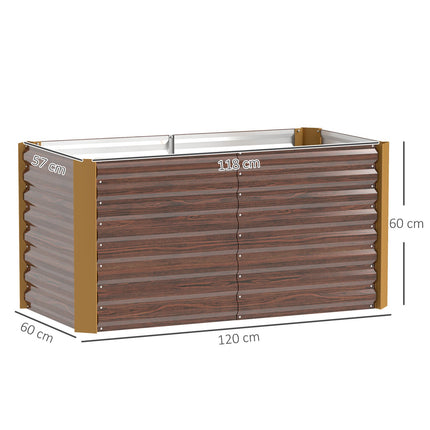 Set 2 paturi de flori pentru pat înălțat, rezistente la intemperii, pat de plante, cadru rece, pat de grădină, ghiveci pentru plante, cutie de plante din oțel galvanizat, cutie de flori pentru terasă și grădină, 120 x 60 x 60 cm
