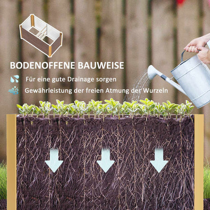 Set 2 paturi de flori pentru pat înălțat, rezistente la intemperii, pat de plante, cadru rece, pat de grădină, ghiveci pentru plante, cutie de plante din oțel galvanizat, cutie de flori pentru terasă și grădină, 120 x 60 x 60 cm