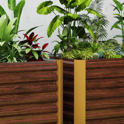 Set 2 paturi de flori pentru pat înălțat, rezistente la intemperii, pat de plante, cadru rece, pat de grădină, ghiveci pentru plante, cutie de plante din oțel galvanizat, cutie de flori pentru terasă și grădină, 120 x 60 x 60 cm