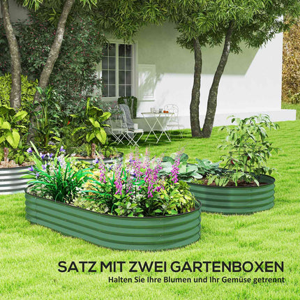 Steel Stackable Raised Garden Beds - 181 x 93 x 30 cm Set of 2