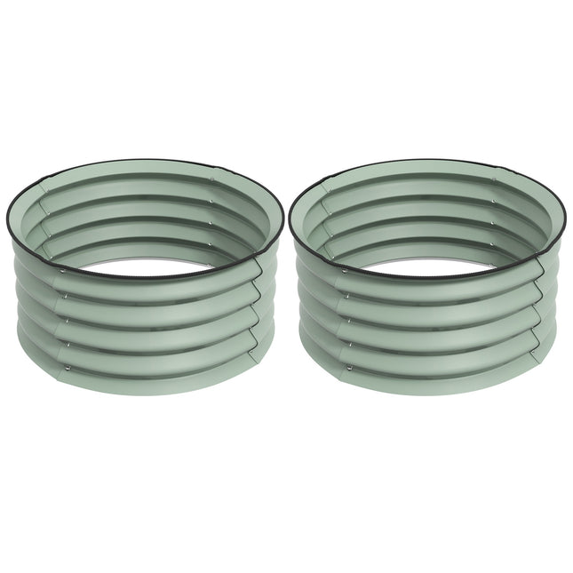 Set 2 paturi inaltate din otel, pat de plante, cadru rece, pat de gradina, cutie de flori, stivuibil, cutie de plante, pat de legume, diametru 60 x 30 cm pentru gradina, balcon, ghiveci pentru flori, plante, legume