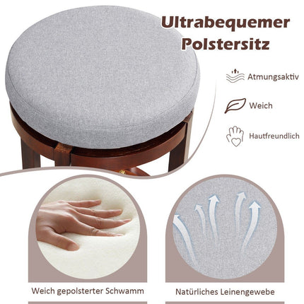 Set 2 taburete inaltime blat 66 cm inaltime scaune de bar pivotante 42 x 42 x 66 cm gri si maro