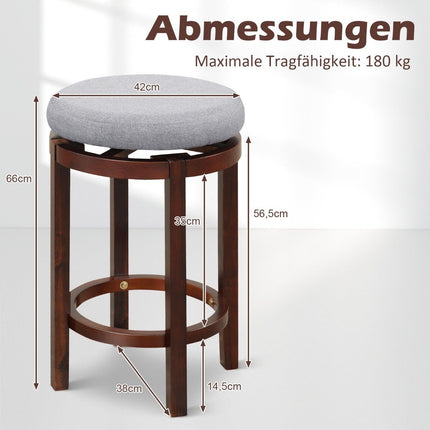 Set 2 taburete inaltime blat 66 cm inaltime scaune de bar pivotante 42 x 42 x 66 cm gri si maro