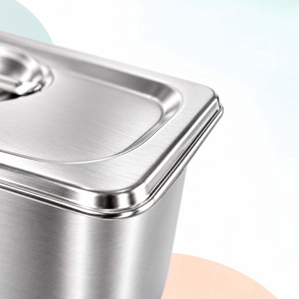 Set of 3 GN 1/4 Gastronorm Trays with Lids, 20 cm Deep, Stainless Steel