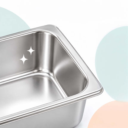 Set of 3 GN 1/4 Gastronorm Trays with Lids, 20 cm Deep, Stainless Steel