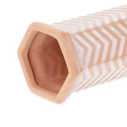 Set of 4 Clay Watering Spikes Zig-Zag