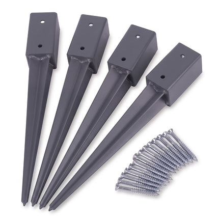 Set de 4 ancore de stâlp din oțel inoxidabil, 61 x 750 mm