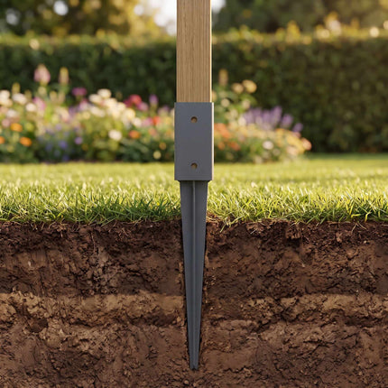 Set de 4 ancore de stâlp din oțel inoxidabil, 61 x 750 mm