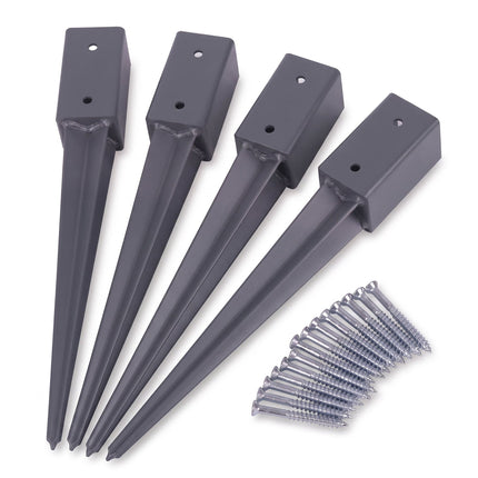 Set de 4 ancore de stâlp din oțel inoxidabil, 61 x 750 mm