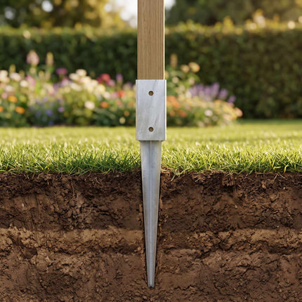 Set de 4 ancore de stâlp din oțel inoxidabil, 81 x 750 mm