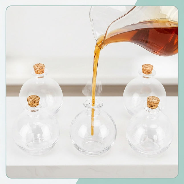 Set de 6 sticle de sticlă cu dopuri, capacitate 260 ml