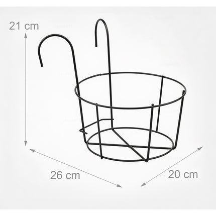Set de 6 ghivece suspendate cu cârlige pentru balcon