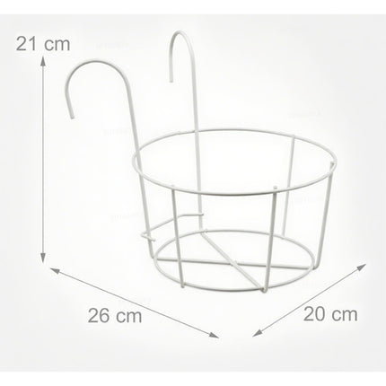 Set de 6 ghivece suspendate cu cârlige pentru balcon
