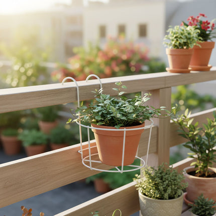 Set de 6 ghivece suspendate cu cârlige pentru balcon