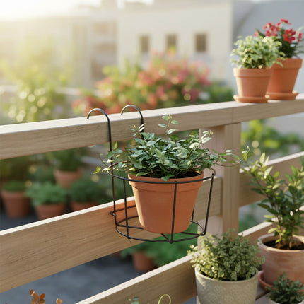 Set de 6 ghivece suspendate cu cârlige pentru balcon
