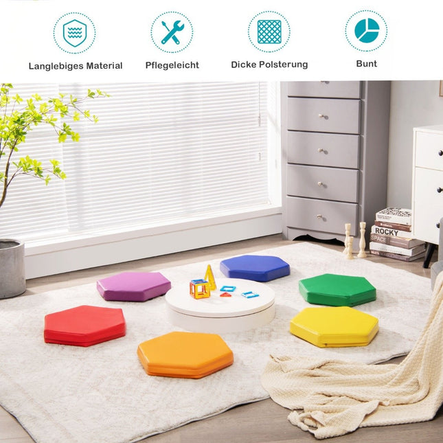 Set 6 perne scaun copii cu maner si fermoar, perna scaun, scaun inaltator, perna principala, colorata