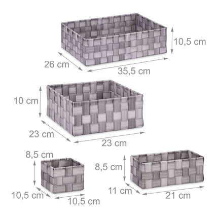 Set de 8 cosuri de depozitare din plastic