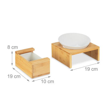 Set cu bol pentru pisici și bol cu iarbă pentru pisică