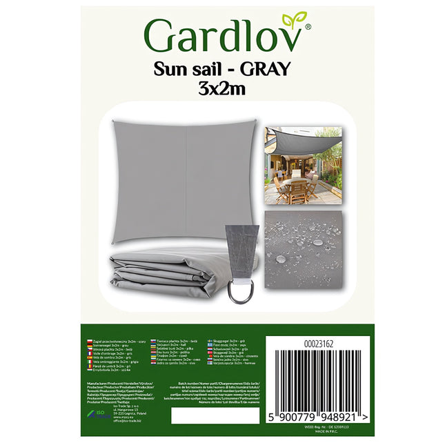 Pânză de umbră 3x2m - gri Gardlov 23162