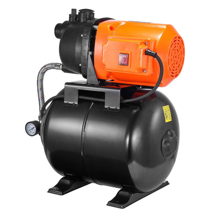 Shallow Well Pump 1 HP with Pressure Tank, 1000 GPH